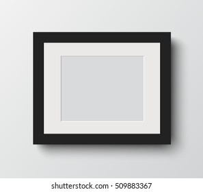 blank photo frame on the wall.vector illustration