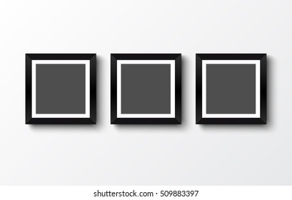 blank photo frame on the wall.vector illustration