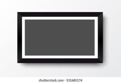 blank photo frame on the wall.vector illustration