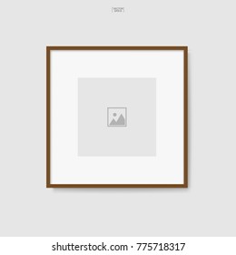 Blank photo frame or picture frame on white background. Vector illustration.