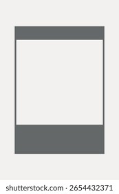 Blank photo frame template with a minimalist design. Ideal for showcasing images, creating photo collages, or designing custom picture layouts. Simple and versatile. Frame vector with copy space.