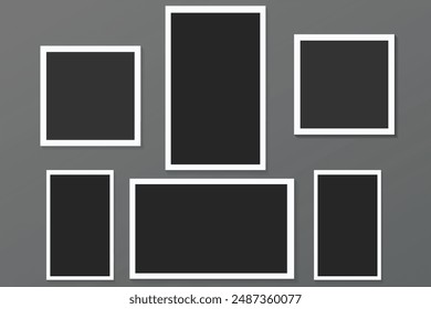blank photo frame template in vector