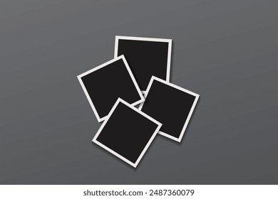 blank photo frame template in vector