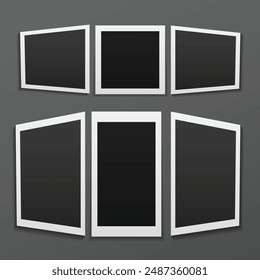 blank photo frame template in vector
