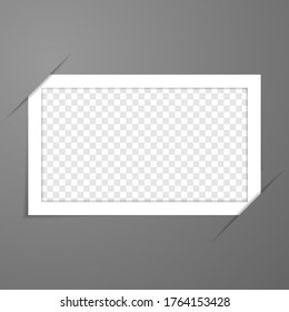 Fondo de transparencia de marco de foto en blanco