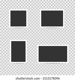 Blank photo frames. Empty blank photo frame set, Vector illustration