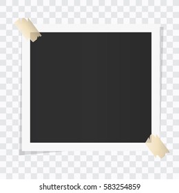 blank photo frames on transparent background