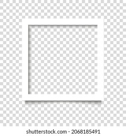 Blank photo frames with shadow effects isolated on transparent background. Vintage photos (frame) for your picture. Vector illustration in realistic style. EPS 10.