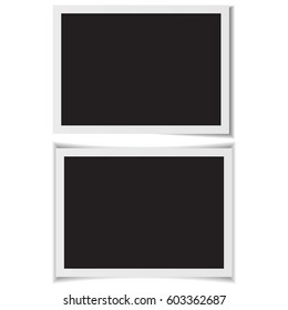 Blank photo frames with shadow on back vector.