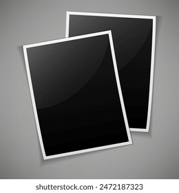 Blank photo mockups on the background. Vector illustration