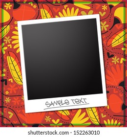 Blank photo on a floral background