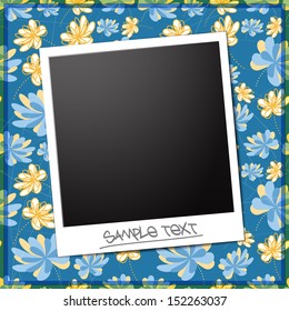 Blank photo on a floral background