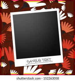 Blank photo on a floral background