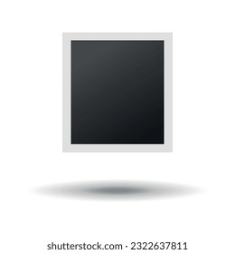 Foto en blanco con sombra. Fotografía. Vector en fondo gris