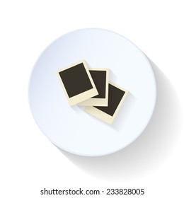 Blank photos neatly arranged flat icon