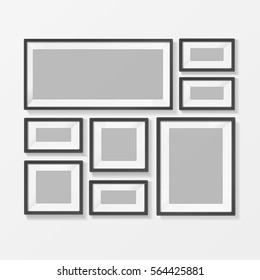 Blank Picture or Foto Modern Frame for Interior Rectangular Shapes. Vector illustration