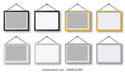 Blank picture frame. Realistic frames for paintings or photographs.