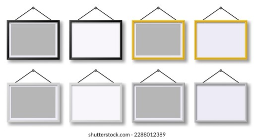 Blank picture frame. Realistic frames for paintings or photographs.