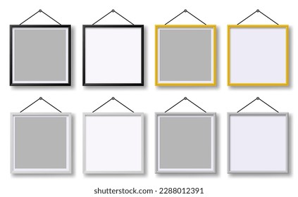 Marco de imagen en blanco. Marcos realistas para pinturas o fotografías.