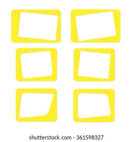 blank picture frame set on white background, vector illustration