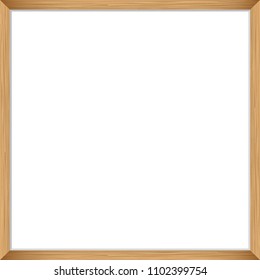 Blank picture frame template. Realistic wooden frame for photo or poster. Square orientation A4