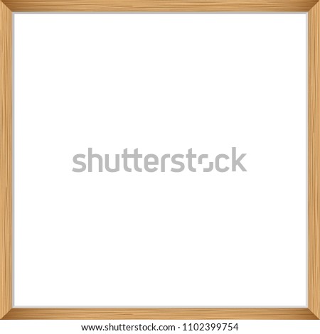 Blank picture frame template. Realistic wooden frame for photo or poster. Square orientation A4