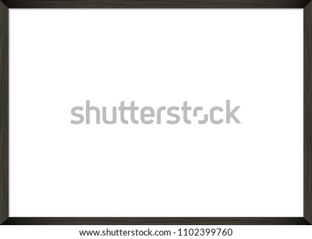 Blank picture frame template. Realistic black frame for photo or poster. Horizontal orientation A4
