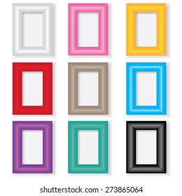 blank picture frame template set isolated