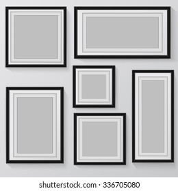 blank picture frame template set hanging on wall