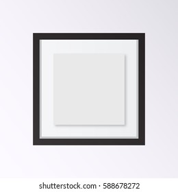 blank picture frame template set isolated on wall