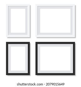 Blank Picture Frame Templates Set on White Background. Vector