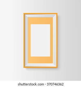 Blank picture frame. Useful template for presentations. Vector resizable illustration.