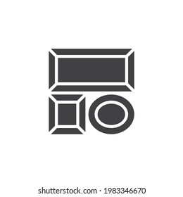 Icono vectorial de marco de imagen en blanco. signo plano relleno para concepto móvil y diseño web. Icono de glifo de marco de galería de fotos. Símbolo, ilustración del logotipo. Gráficos vectoriales