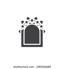 Blank picture frame vector icon. filled flat sign for mobile concept and web design. Decorative frame glyph icon. Symbol, logo illustration. Vector graphics