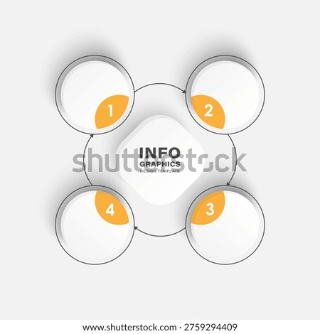 Blank pie chart infographic. A radial diagram of a marketing strategy with 4 options