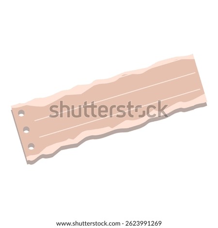 Blank piece of lined notepaper with a ripped edge is floating