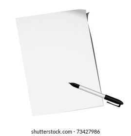 Blank Piece Paper Pen Stock Vector (Royalty Free) 73427986 | Shutterstock