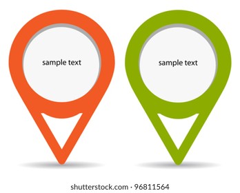 Blank pin stickers, vector illustration