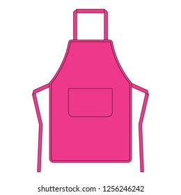 Blank Pink Apron With Pocket Template on White Background, Vector File