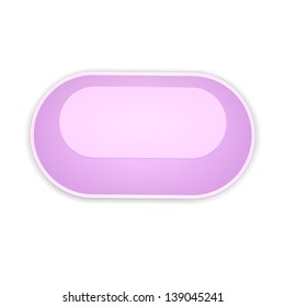 The blank pink isolated glossy button with subtle shadow / the pink oval button