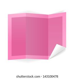 The blank pink list of paper with folded corner / The pink list of paper / The paper
