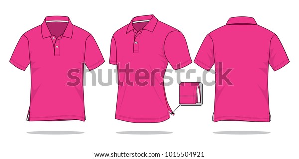 Blank Pink Polo Shirt Design Side Stock Vector (Royalty Free) 1015504921