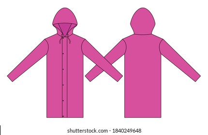 Vector De Tejido De Taquilla Rosa En Blanco Para Plantilla.Vistas Delanteras Y Traseras.