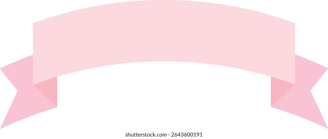Blank Pink Ribbon Banner – Vector Illustration for Labels and Headers