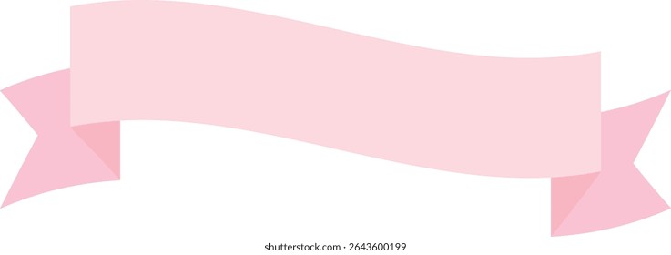 Blank Pink Ribbon Banner – Vector Illustration for Labels and Headers
