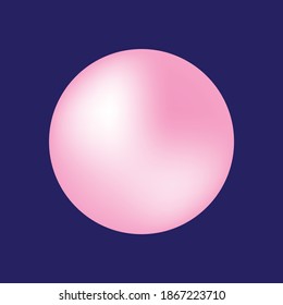Blanco de esfera redonda rosa o bola 3d. Vector. Fondo azul