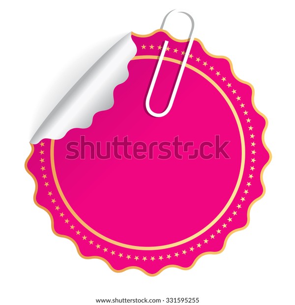 Blank Pink Round Sticker Isolated On Stock Vector (Royalty Free ...