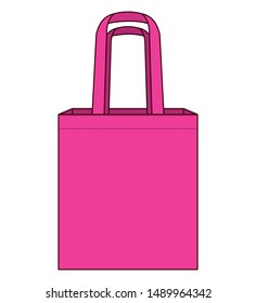 Blank Pink Tote Bag Handle Template Stock Vector (Royalty Free ...
