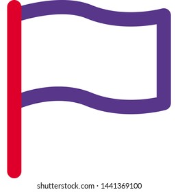 Blank pinpoint flag isolated on a white background