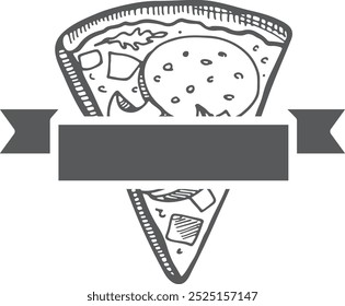 Blank pizzeria label template. Italian restaurant logo